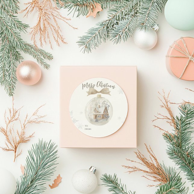 Adesivo Watercolor House in Snow Globe Christmas (Criador carregado)