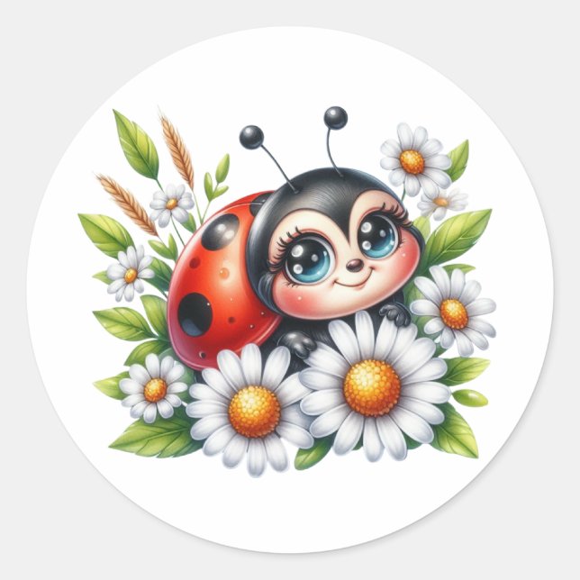 Adesivo Watercolor Ladybug (Frente)
