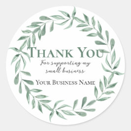 Adesivo Watercolor Leafy Eucalyptus Wreath Muito Obrigado
