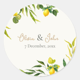 Adesivo Watercolor Lemon Wedding Envelope Seal Stickers