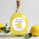 Adesivo Watercolor Lemons Limoncello Wedding<br><div class="desc">Casamento De Limões Limoncello De Aquarela Elegante Obrigado Stickers</div>
