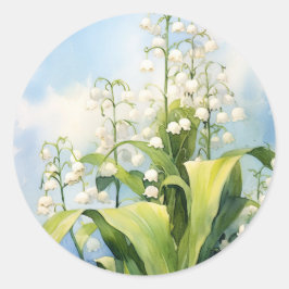 Adesivo Watercolor Lily of the Valley Flowers Blooming