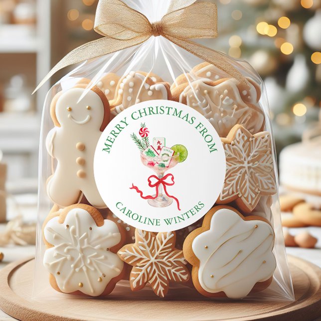 Adesivo Watercolor Mahjong Christmas Cocktail (Criador carregado)