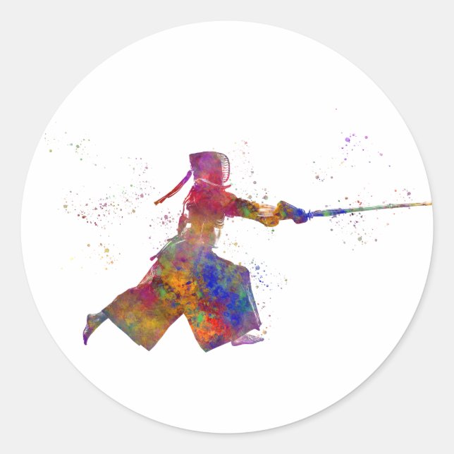 Adesivo Watercolor martial art-kendo (Frente)