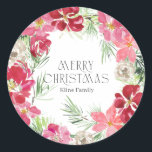 Adesivo Watercolor Merry Christmas Wreath<br><div class="desc">Watercolor Merry Christmas Wreath</div>