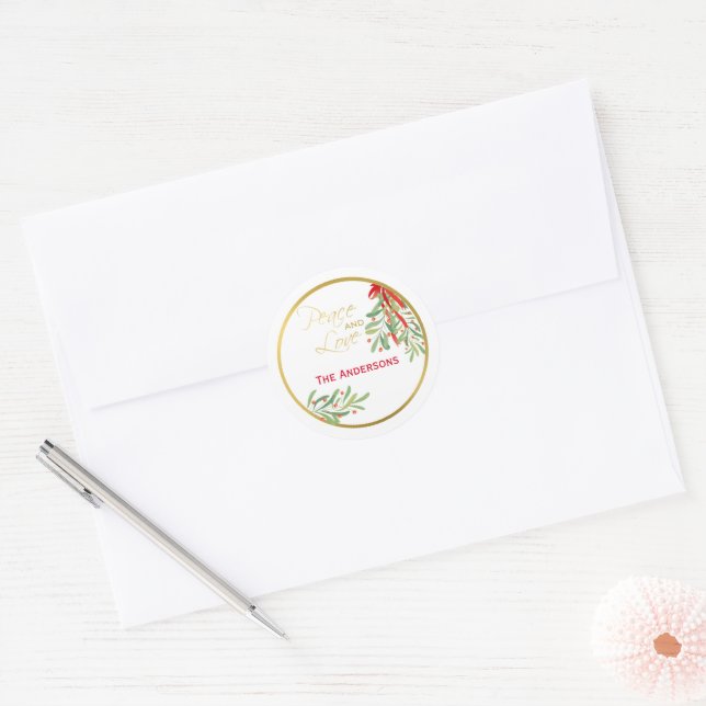 Adesivo Watercolor Mistletoe | Feriado Personalizado (Envelope)