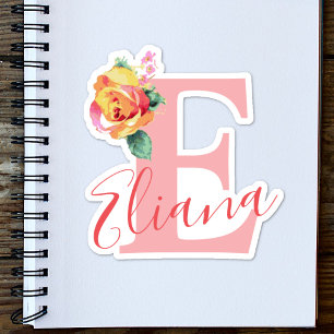 Adesivo Watercolor Monogram Letter Initial Monogrammed