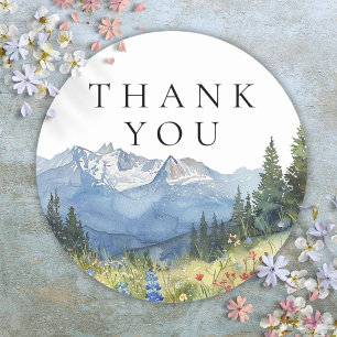 Adesivo Watercolor Mountain Wildflower Obrigado A Favor