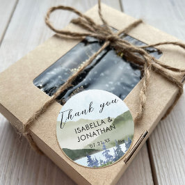 Adesivo Watercolor Nature Landscape Lake Obrigado Favor