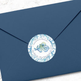 Adesivo Watercolor Octopus Return Address Classic