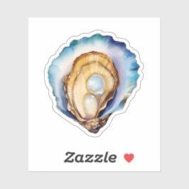 Adesivo Watercolor Oyster Shell Custom-Cut Vinyl Sticker