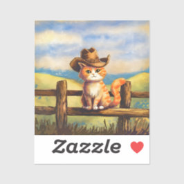 Adesivo Watercolor Painted Cat Dad