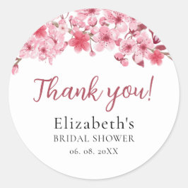 Adesivo Watercolor Pink Sakura Flowers, Bridal Shower
