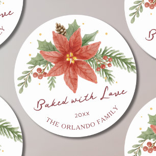 Adesivo Watercolor Poinsettia Feita Com Amor