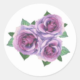 Adesivo Watercolor Purple Rose Bouquet Floral