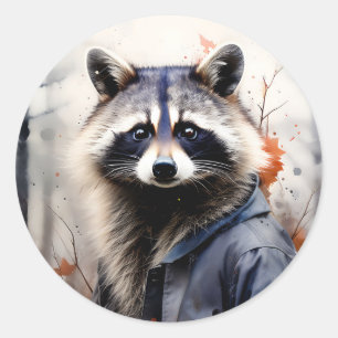 Adesivo Watercolor Raccoon Animal