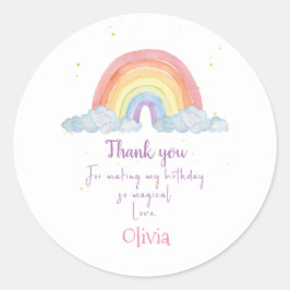 Adesivo Watercolor Rainbow Party - Obrigado