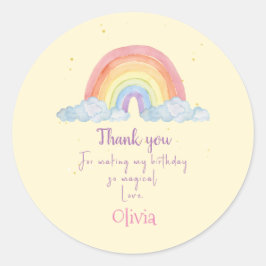 Adesivo Watercolor Rainbow Party - Obrigado