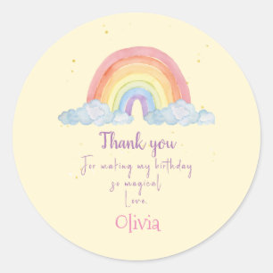 Adesivo Watercolor Rainbow Party - Obrigado
