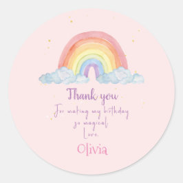Adesivo Watercolor Rainbow Party - Obrigado