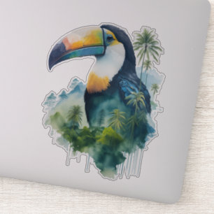 Adesivo Watercolor RainForest Toucan