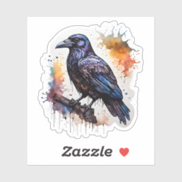 Adesivo Watercolor Raven