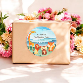 Adesivo Watercolor Safari Animal Blue Green Stick