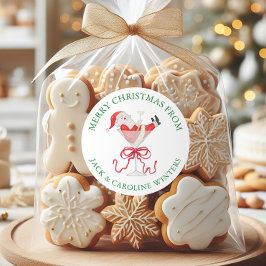 Adesivo Watercolor Santa Christmas Cocktail Party