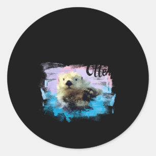 Adesivo Watercolor Sea Otter Que Ama As Lontras