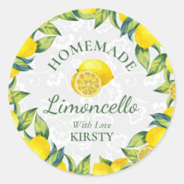 Adesivo Watercolor Siciliana Lemons Homemade Limoncello