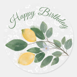 Adesivo Watercolor Siciliano Lemons Happy Birday