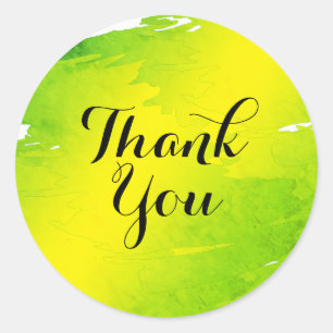 Adesivo Watercolor Splatter Obrigado Abstrato Verde