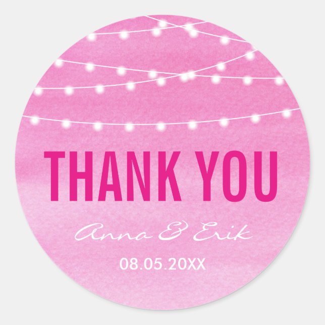 Adesivo Watercolor String Luzes Casamento (Frente)