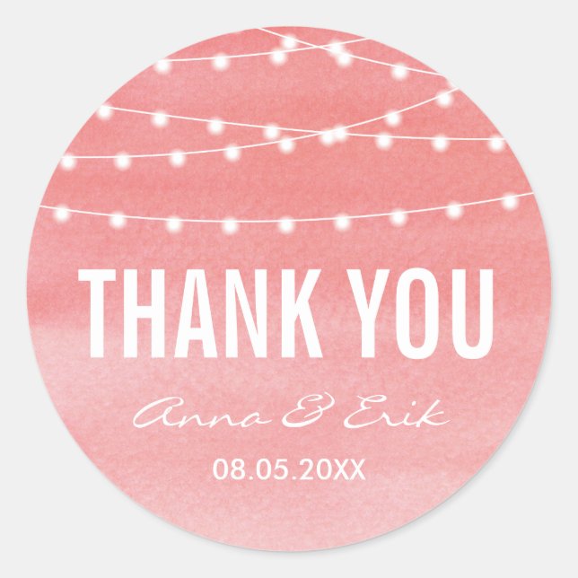 Adesivo Watercolor String Luzes Casamento (Frente)