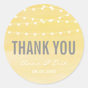 Adesivo Watercolor String Luzes Casamento