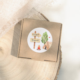 Adesivo Watercolor Summer Camping Girls Birthday Party