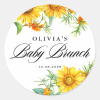 Watercolor Sunflower e Seabuckthorn Baby Brunch