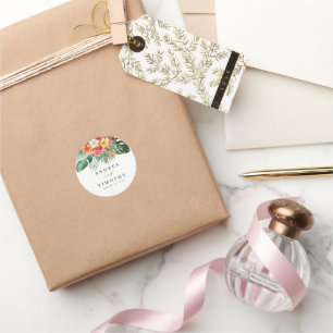 Adesivo Watercolor Tropical Summer Wedding Floral Greenery