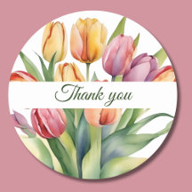 Watercolor Tulip Obrigado