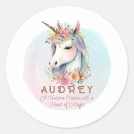 Adesivo Watercolor Unicorn e Floral Wreath