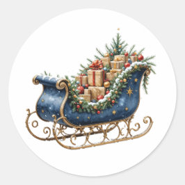 Adesivo Watercolor Vintage Christmas Sleigh