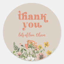 Watercolor Wildflower Obrigado Sticker