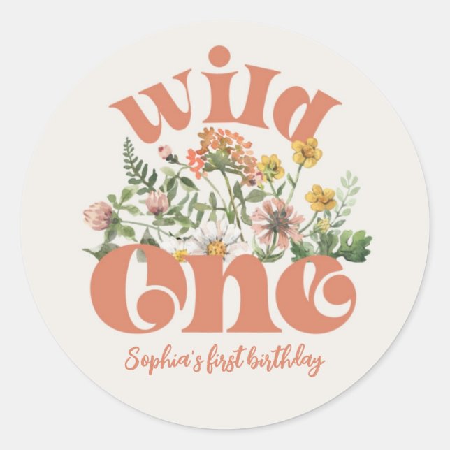 Adesivo Watercolor Wildflower Obrigado Sticker (Frente)