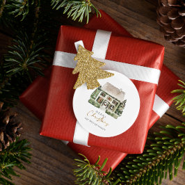 Adesivo Watercolor Winter House Natal