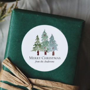 Adesivo Watercolor Winter Snowy Pine Natal 