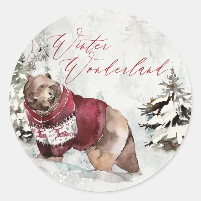 Adesivo Watercolor Winter Wonderland Russo Christmas (Frente)