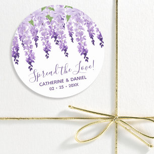Adesivo Watercolor Wisteria Wedad Espalhando O Script Love
