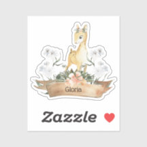Watercolor Woodland Baby Fawn Nome Personalizado