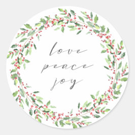 Adesivo Watercolor Wreath Holiday Sticker