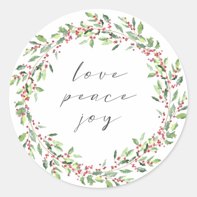 Adesivo Watercolor Wreath Holiday Sticker (Frente)